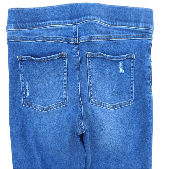 Spanx Demin  Distressed High Rise Elastic Waist Jeggings Released Hem Shaping S - Picture 4 of 9